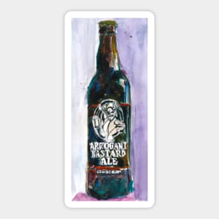 STONE ARROGANT BASTARD Beer Art Print from Original Watercolor - California Beer Art - Bar Room - Cave Beer Sticker